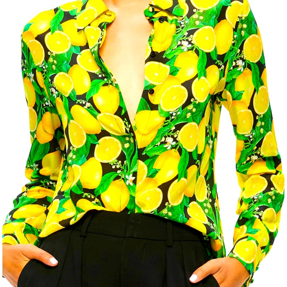 Willa Placket Top-100% Silk